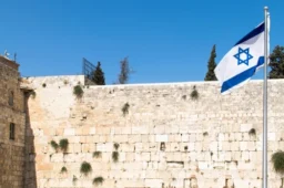 Kotel and Israel's flag